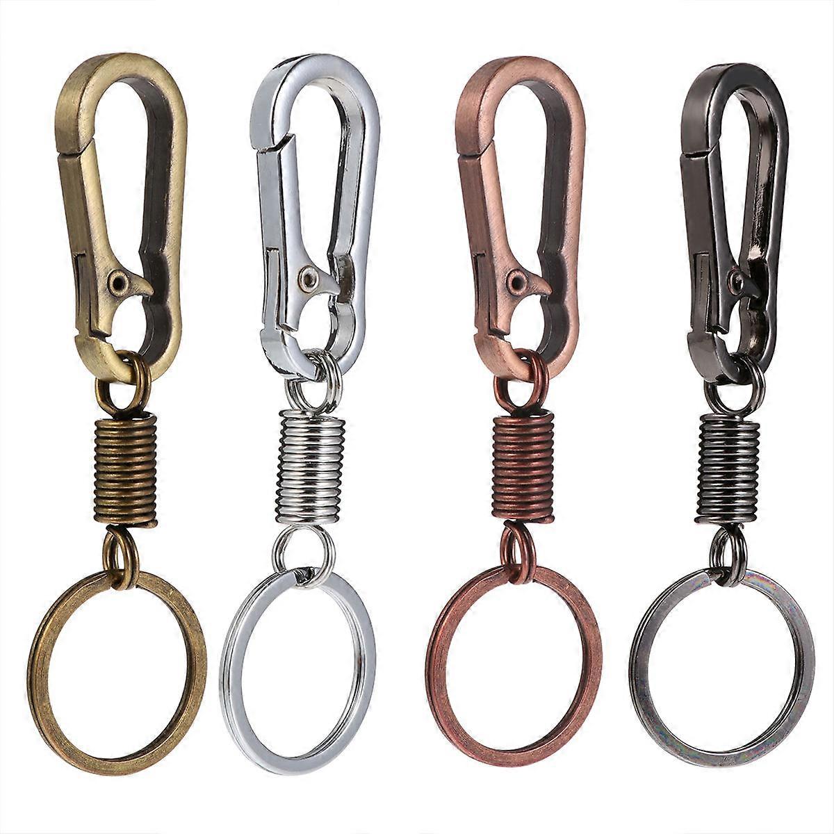 4pcs Durable Metal Keychain Ring for Car and House Keys, Smooth Surface, Strong Load Bearing, Practical Use