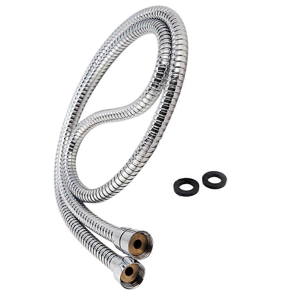 Bathroom Shower Hose with Stainless Steel and Brass Material for High Pressure Use Silver 1.5 Meters
