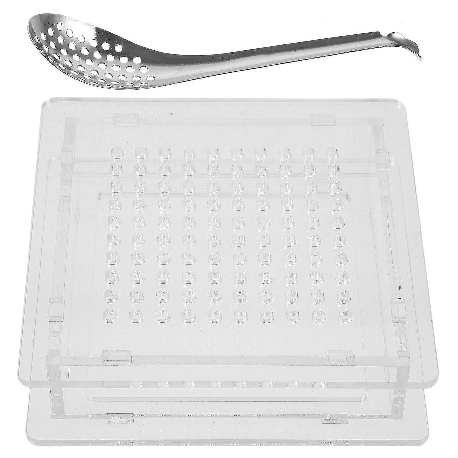 Caviar Dispenser Maker Box with 100 Holes for Kitchen Use Stainless Steel Reusable Assorted Color