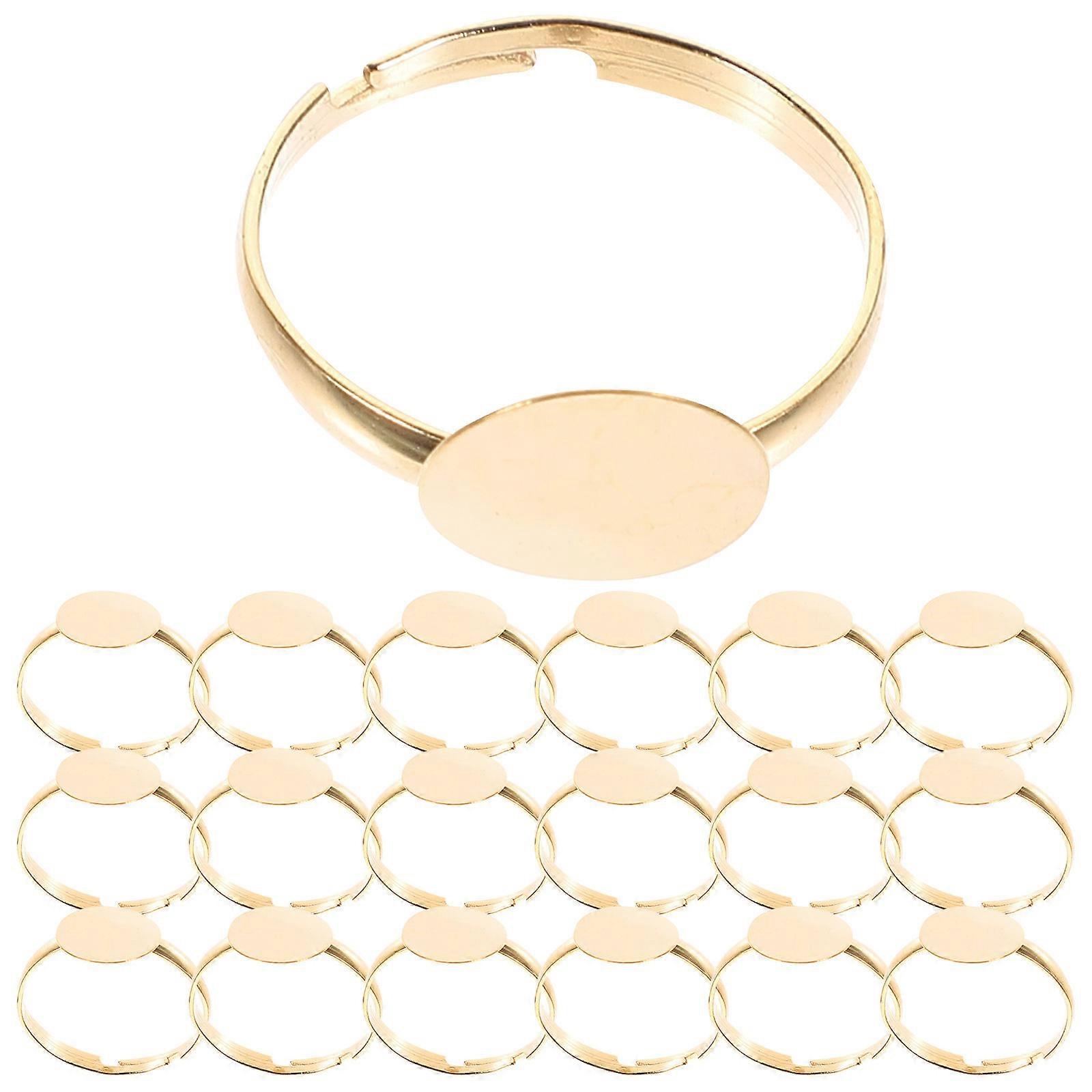 100Pcs Adjustable Blank Rings Jewelry Findings for DIY Projects