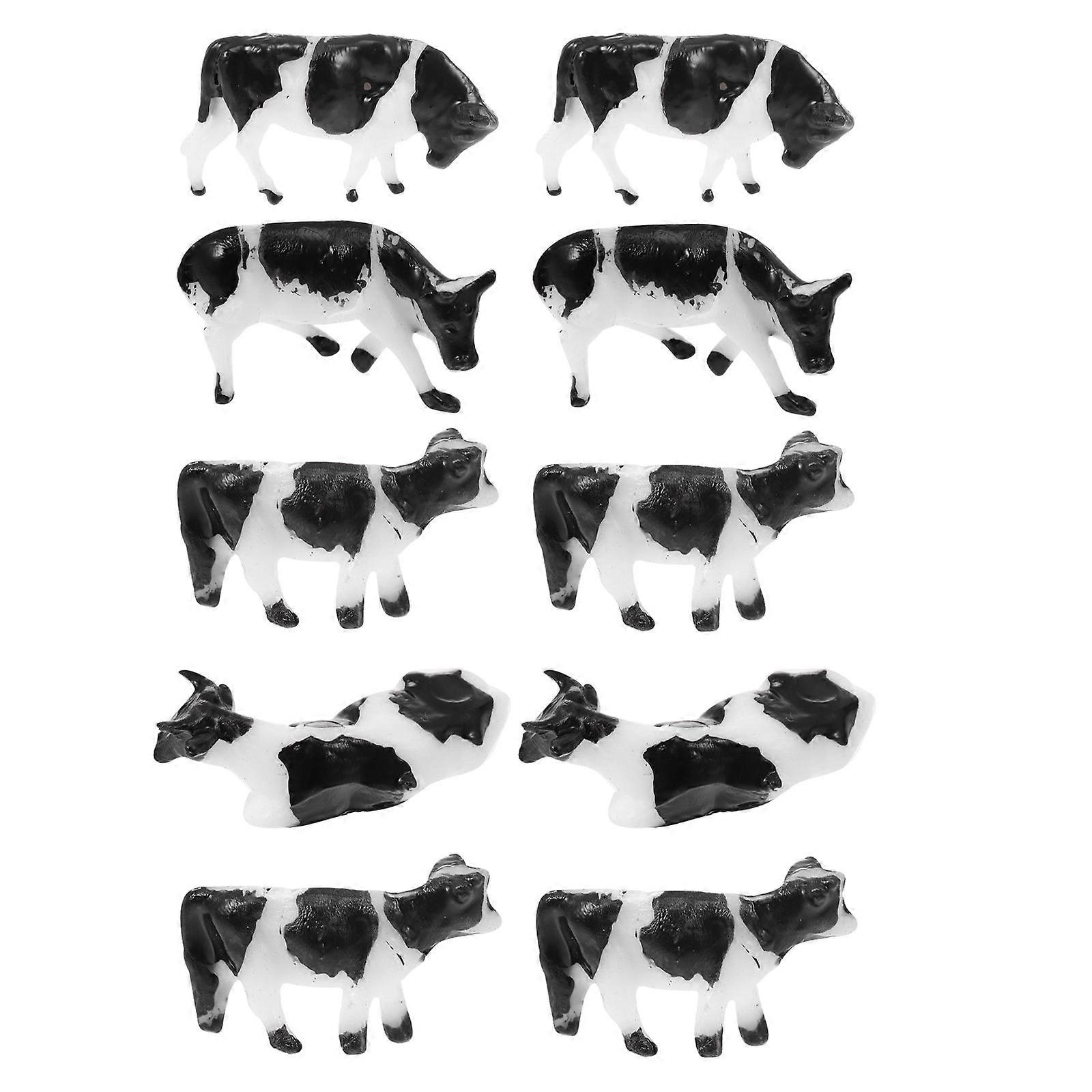 10Pcs Realistic Cow Figurines Farm Animal Decorations for Garden Crafts