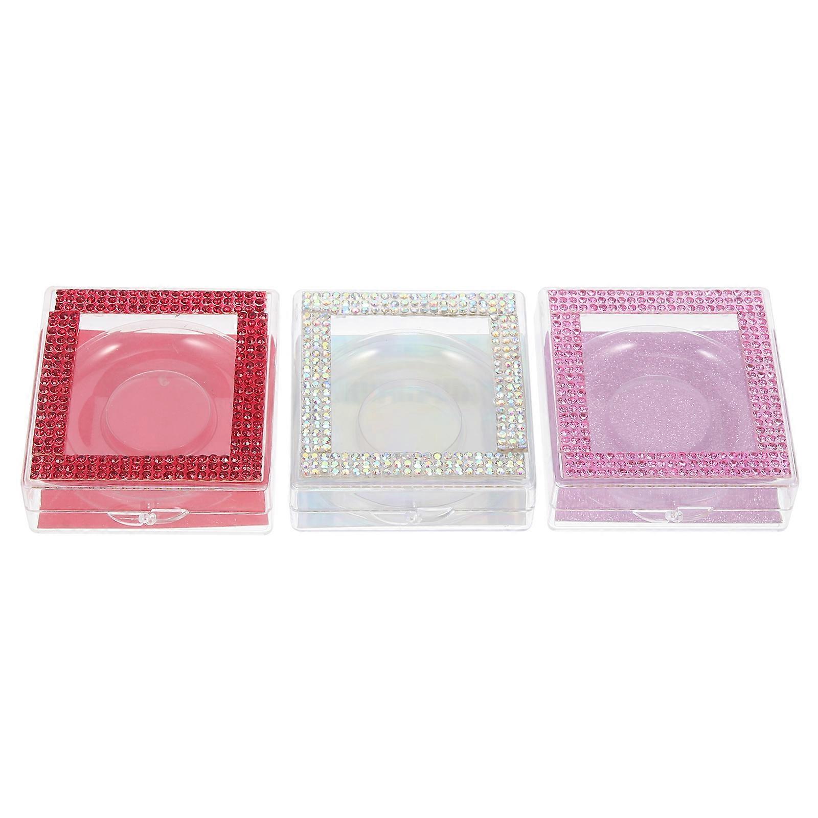 Lash Storage Case With Design For Eyelashes Storage 7x6x2.3cm ABS Material 3Pcs