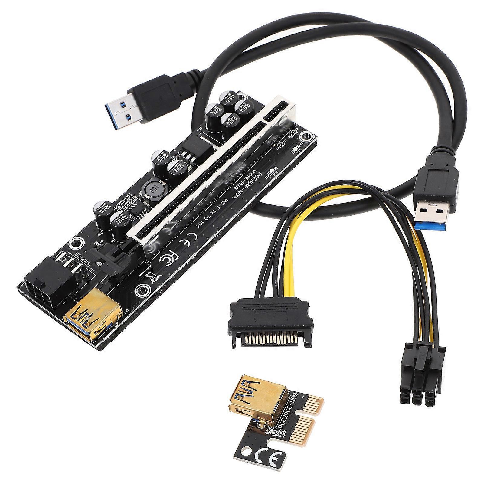 PCI-E 1x to 16x Extender with Running Light for Computer Black Practical GPU Mining Accessories 1