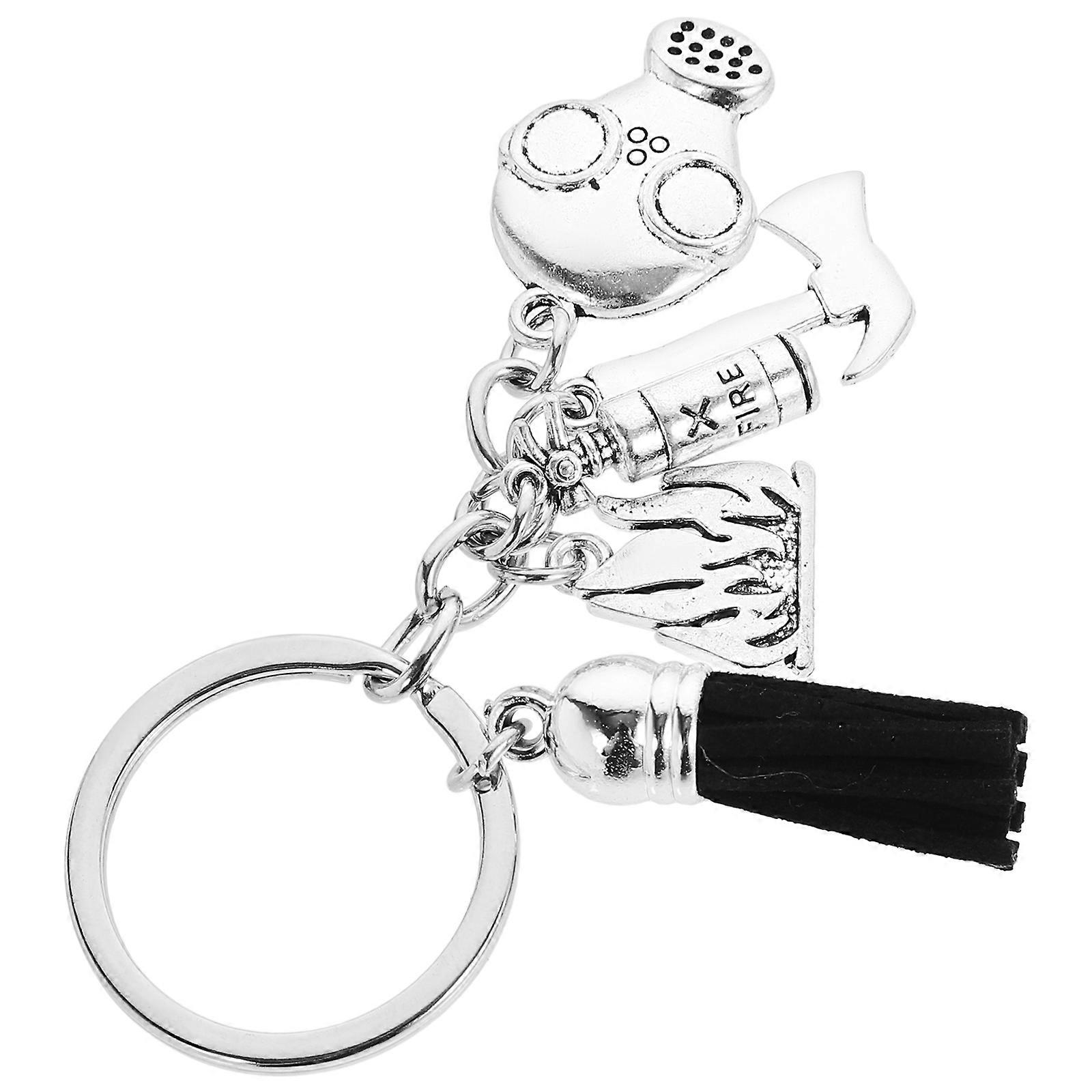 Firefighter Keychain Theme Accessory For Everyday Use Compact 8.5CM Durable Zinc Alloy 1Set