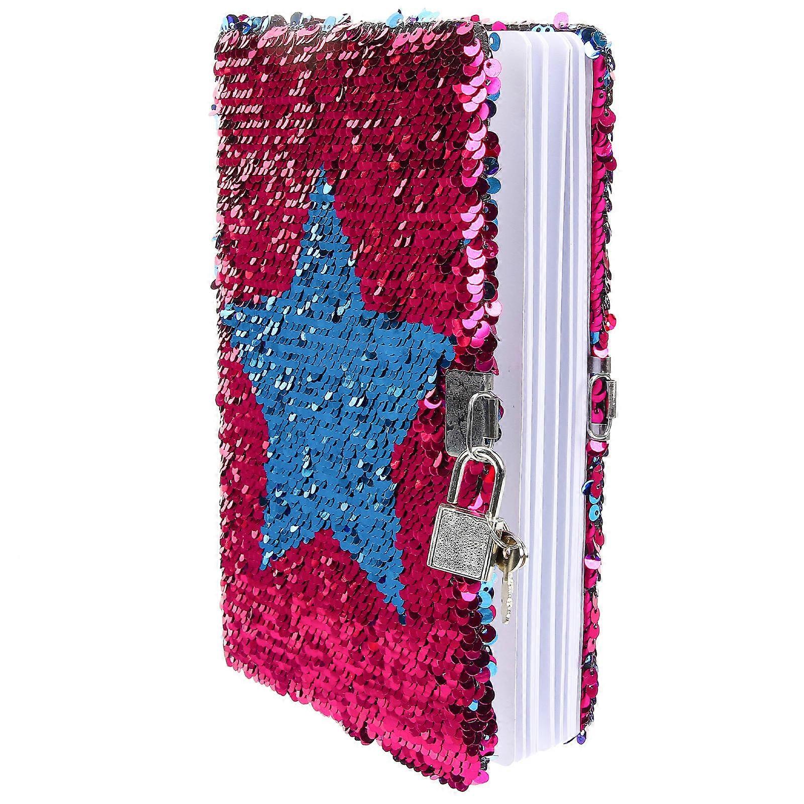 Reversible Sequin Journal with Star Design for Writing, Scrapbooking, and Sketching – Ideal for School and Travel