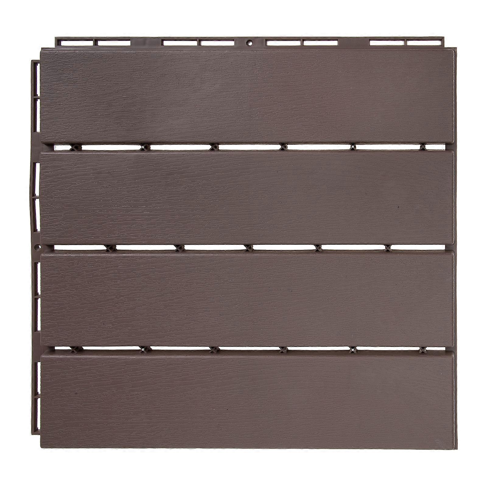 Coffee Waterproof Outdoor Floor for Poolside Use Plastic Rubber Composite Easy to Assemble 0.5"x10"