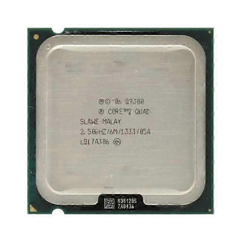 Core 2 Quad Q9300 CPU - socket 775, 4 jádra, 4 vlákna, 2.50GHz, 6MB L2 cache, 95W TDP.