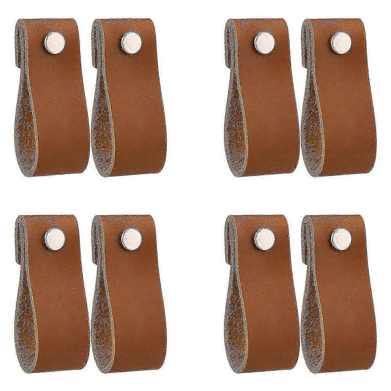 درج جلدي يسحب 8 قطع جلدية مضمد المقابض اليدوية من الجلد الخالص مقابض لأبواب الخزانة