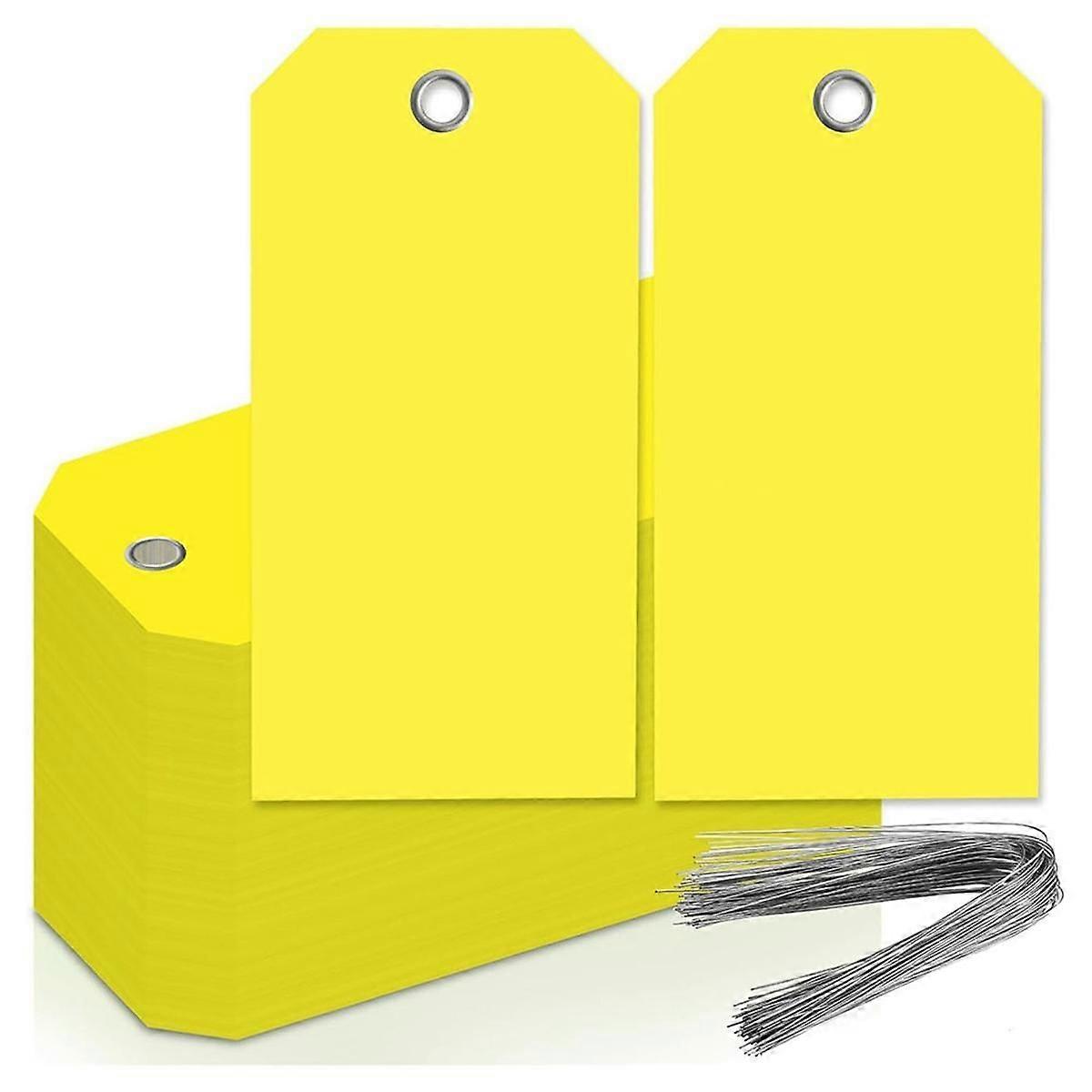 4 3/4In X 2 3/8In Neon Shipping Tags with Wire Blank Heavy Duty Hang Tags with Reinforced Holes Writable Luggage Tags,B