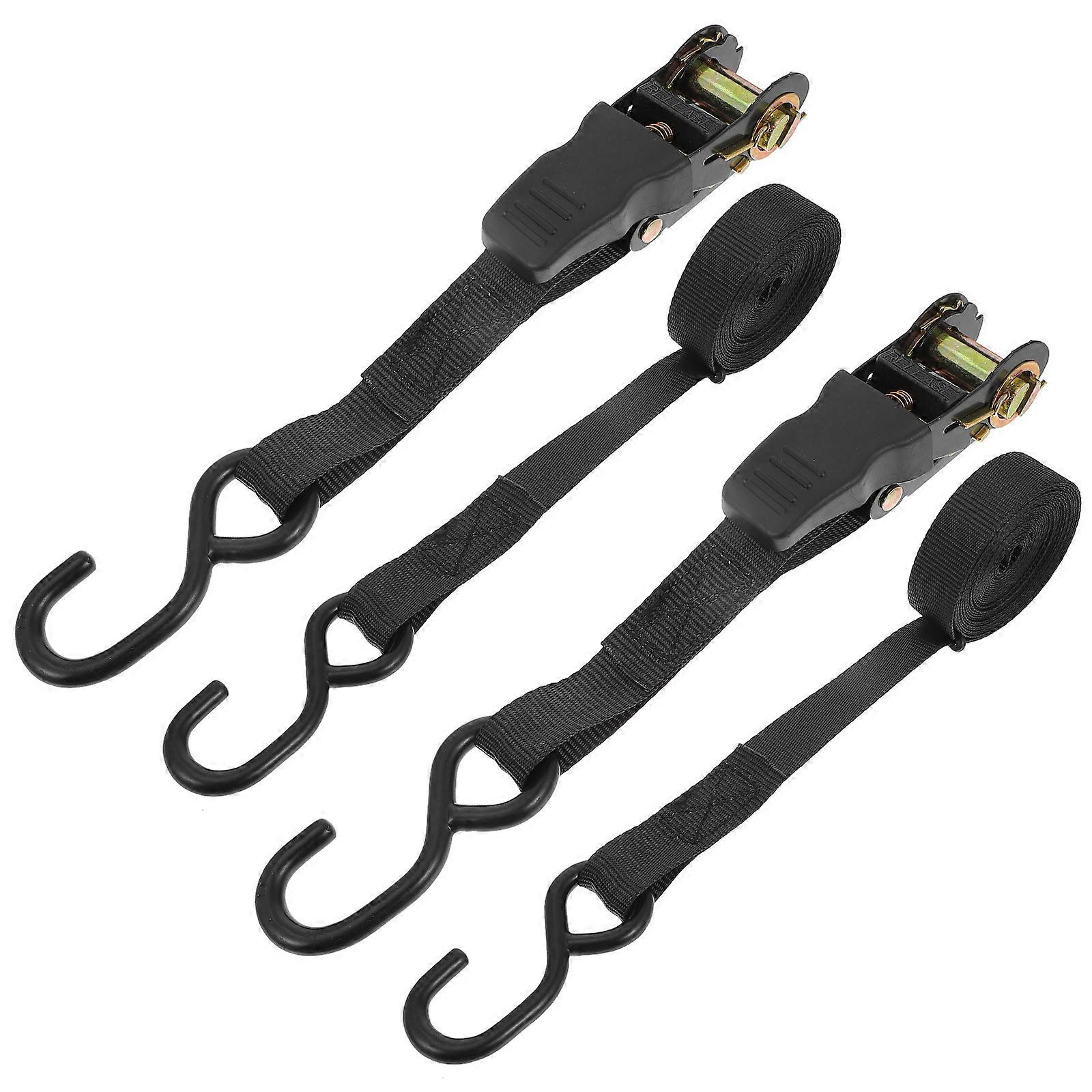 Adjustable Securing Straps 2 Sets Car Luggage Binding Straps Suitable For General Users Black High Strength Material