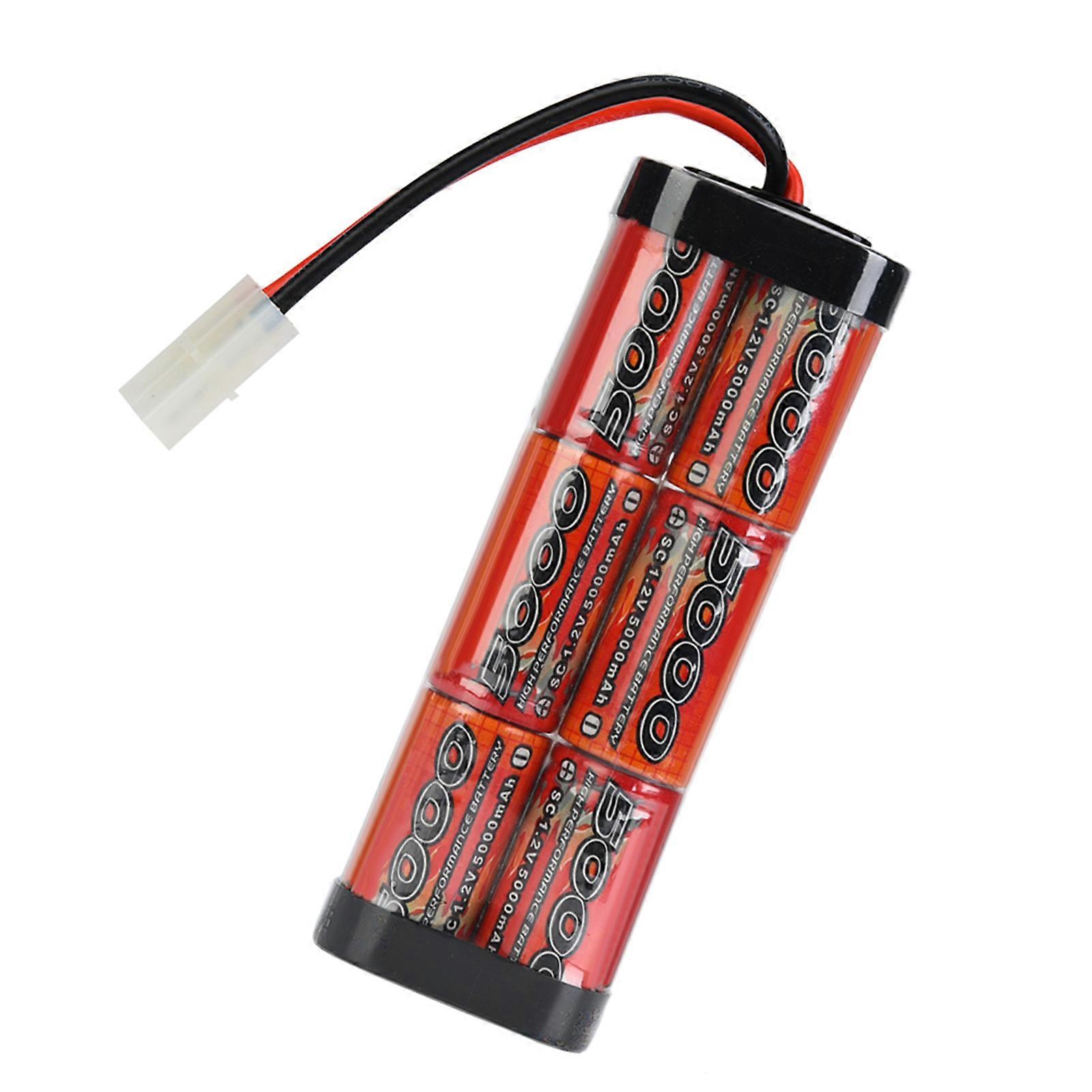 7.2V 5000mAh NiMH Rechargeable Battery with Tamiya Plug for RC Vehicles - Black