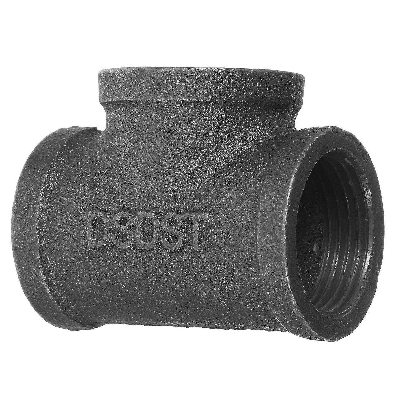 Greenhouse Pipe Connector 3-Piece Tee Fitting Durable Cast Iron Structure For Home Decoration Piping Connection 3Pcs