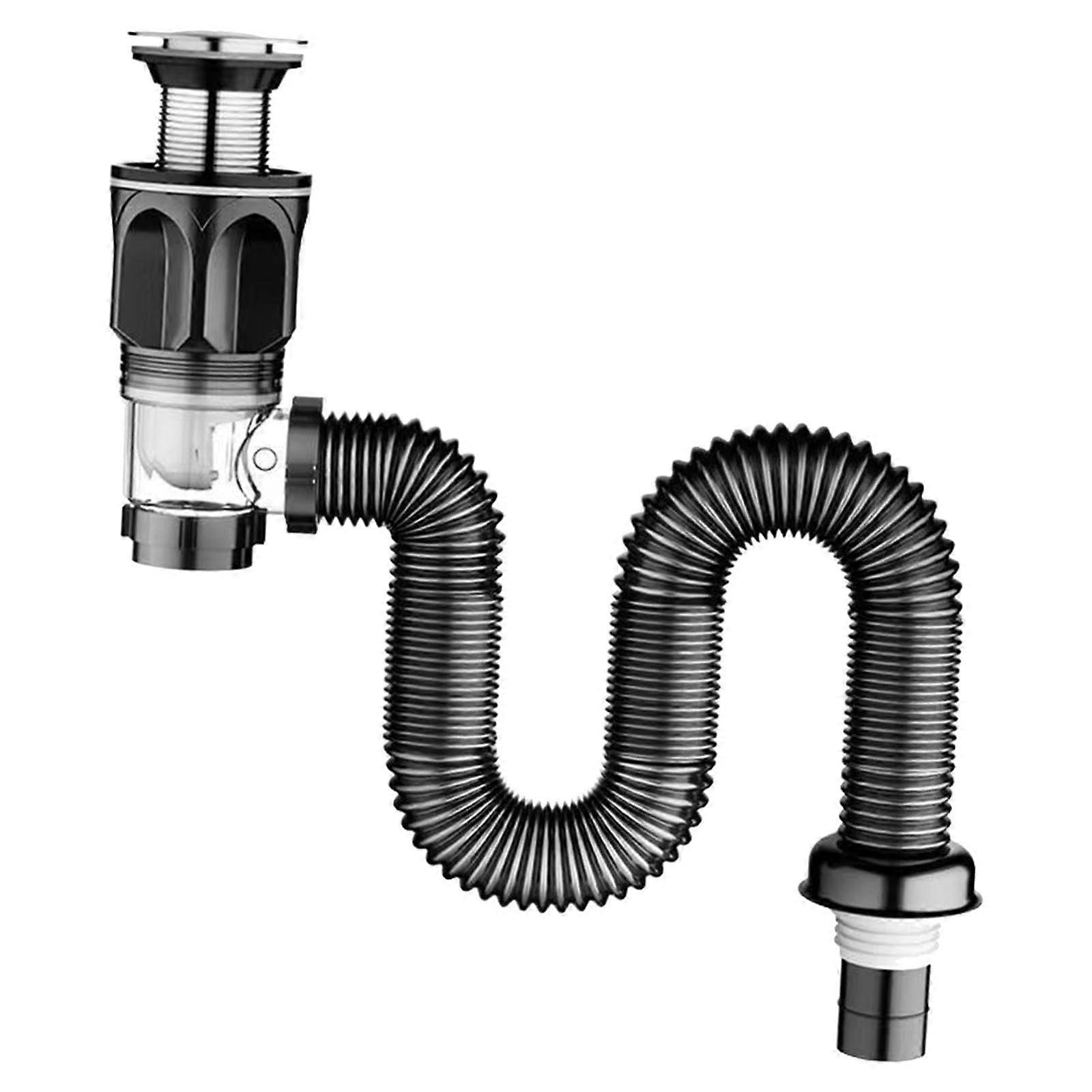 Bathroom Sink Drain Pipe, Flexible Sewer Pipe, Direct Replacement, Easy to Install Adjustable Drain Pipe Kit