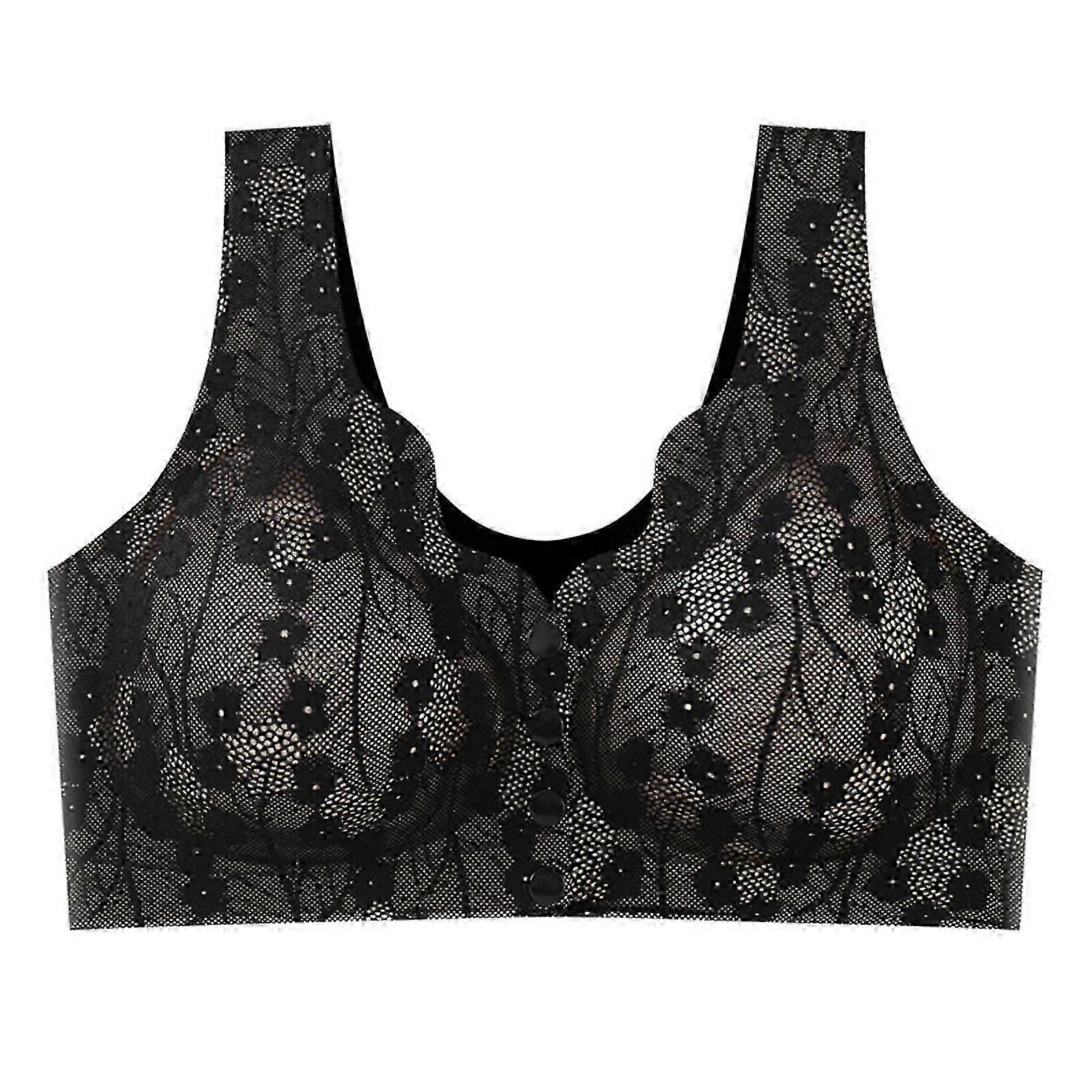 Attine Front Button Bras For Women Wireless Underwire Bra Closure Shaping Bras Comfortable Breathable Coverage Brassiere