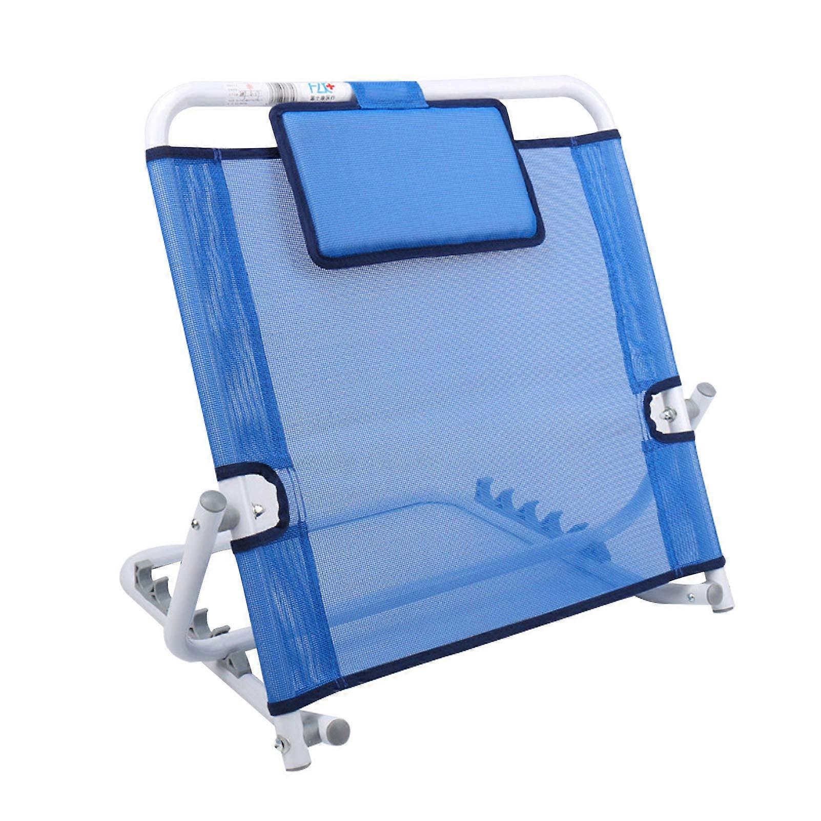 Adjustable Padded Backrest, Adjustable Angle, Folding Bed Push-Up Back Support, Includes Pillow, Blue, For Disabled