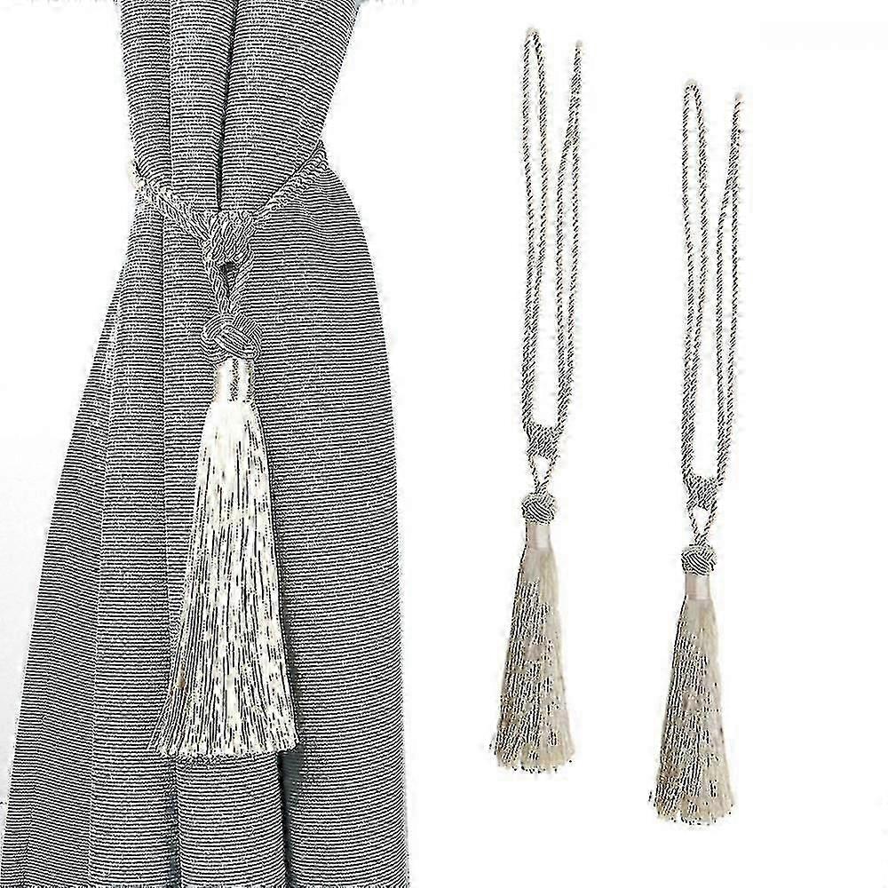 2 Pcs Curtain Tiebacks Tassel Tie-backs, Handmade Curtain Holdbacks Rope Curtains Tie Handmade Curtain Holdbacks For Home Office Window PLS