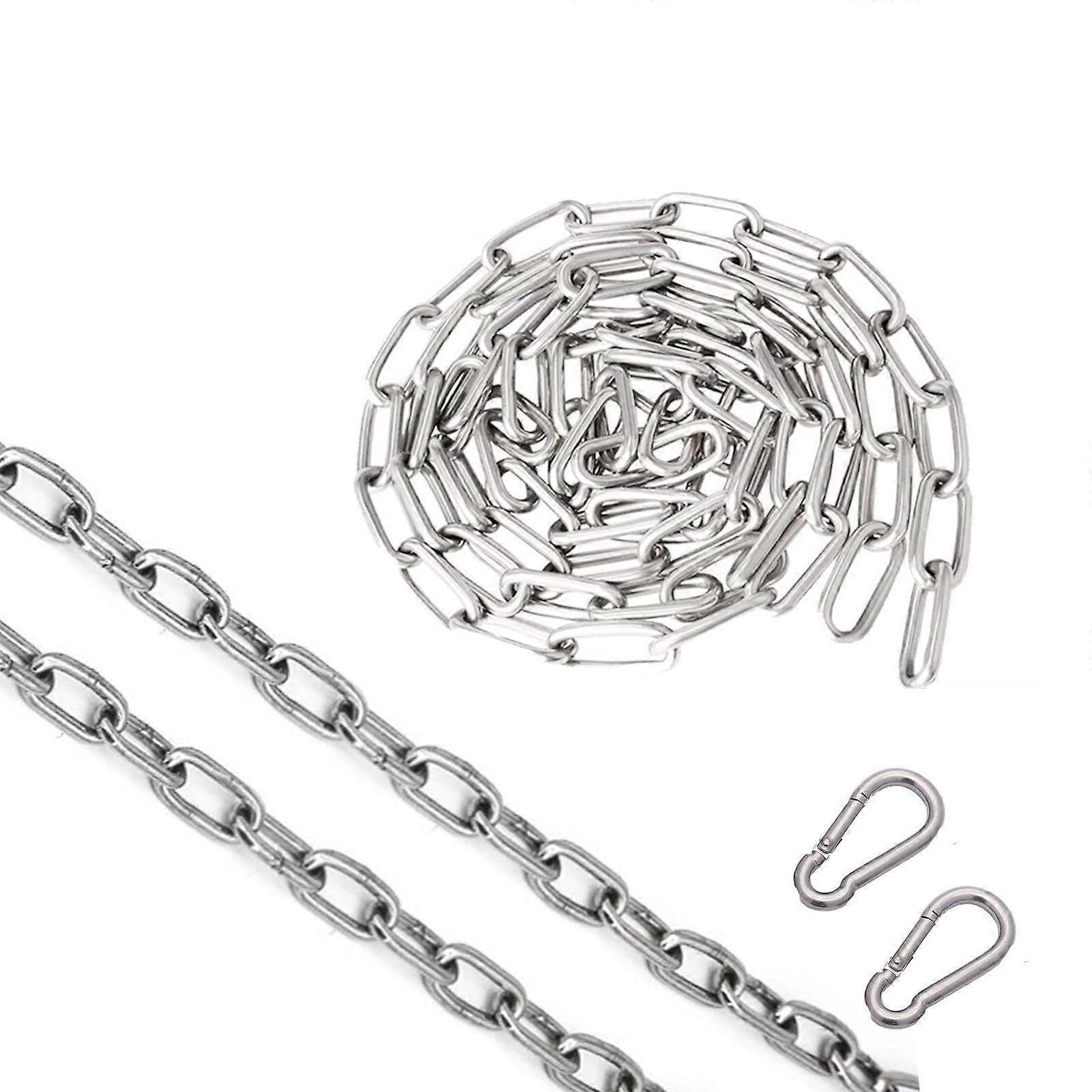 2M Stainless Steel Chain with Latch Heavy Duty Security Chain for Gates, Fences