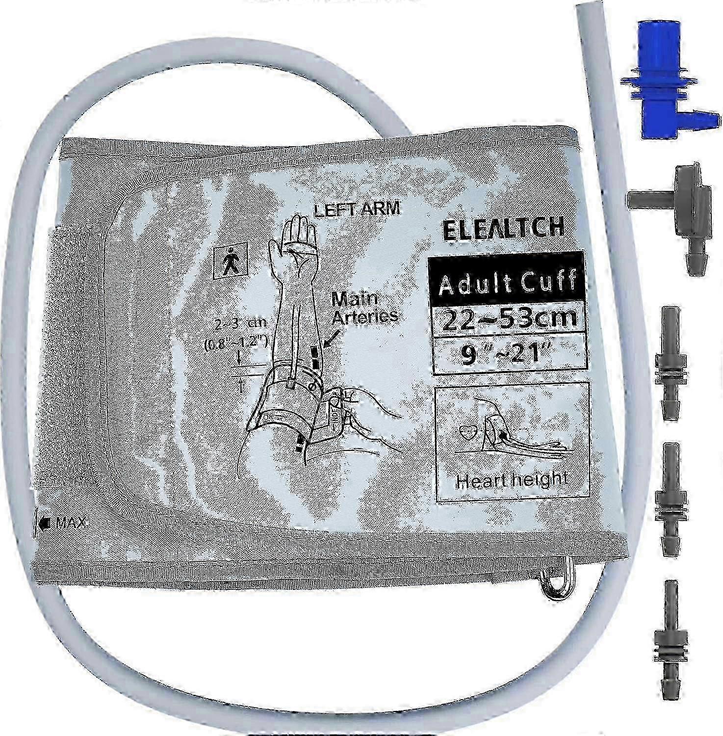 Grey Extra Large (XL) Blood Pressure Cuff for Large Arms (9"-21"), a Replacement BP Cuff Compatible with Omron.c