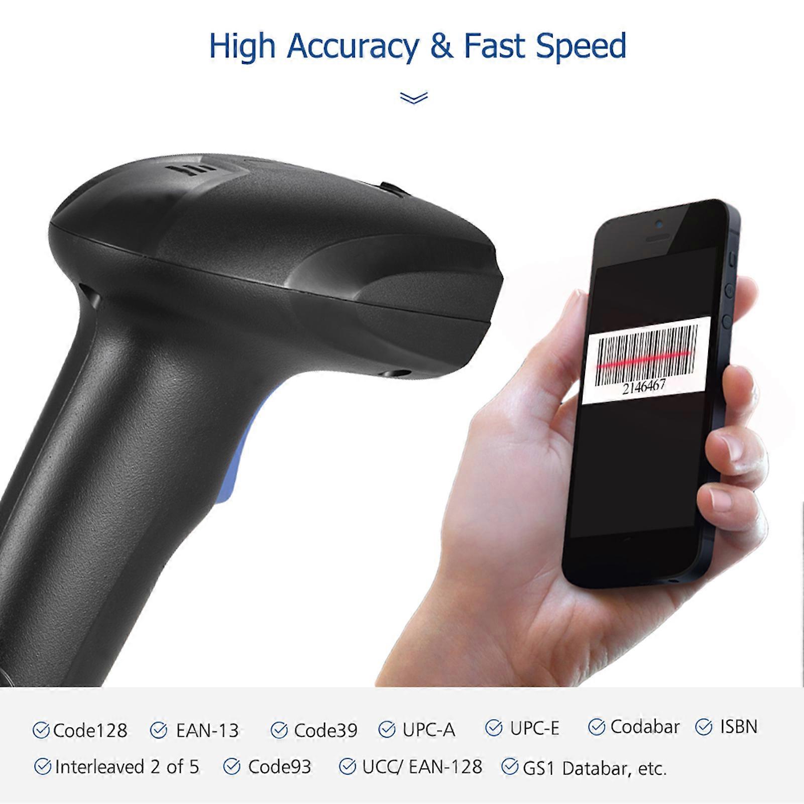 Handheld CCD Barcode Scanner Automatic USB Wired 1D Bar Code Scanner Reader for Mobile Payment Computer Screen Scan