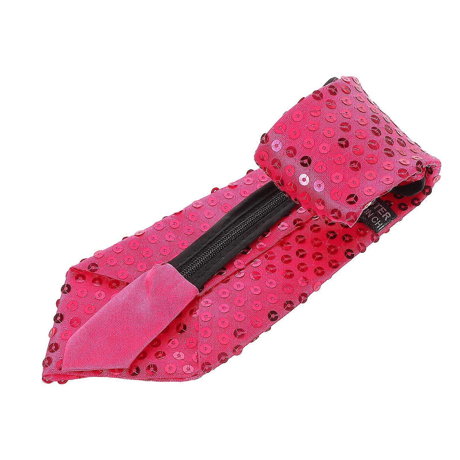 Festive Sequin necktie with Sparkling Design for Parties and Decor Rosy Polyester Sequins 7.5 Inches Wide