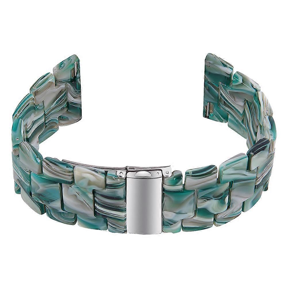 Decorative Watch Band for Resin Strap Face, Green, Unisex, Heat & Water Resistant, Flexible & Durable, Double Button Folding Clasp