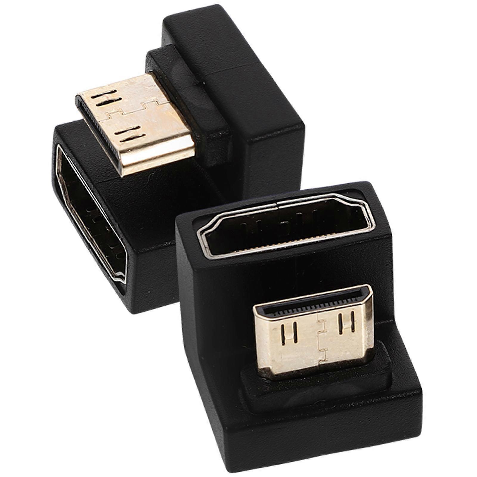 Portable Video Extension Converter Adapter Right Angle U Shaped Up Bend for Portable Displays and Cameras High Speed PVC Metal Connector 2pcs