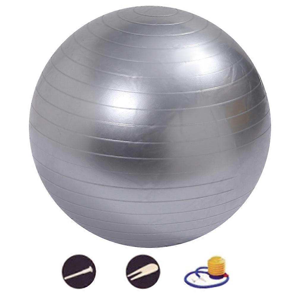 Exercise and yoga ball for working on balance, core strength and stability, pump included