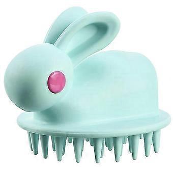 Green Shampoo and Body Wash Brush for Gentle Hair & Skin Cleansing - Dual-Use Soft Bristles