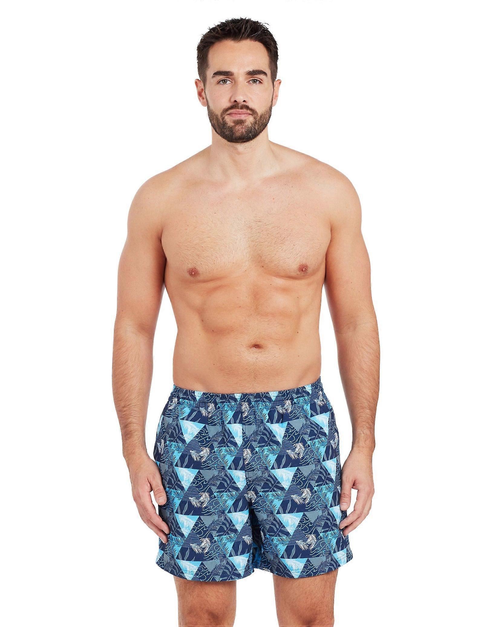 Zoggs Beachside Print 16" Watershorts - Blue