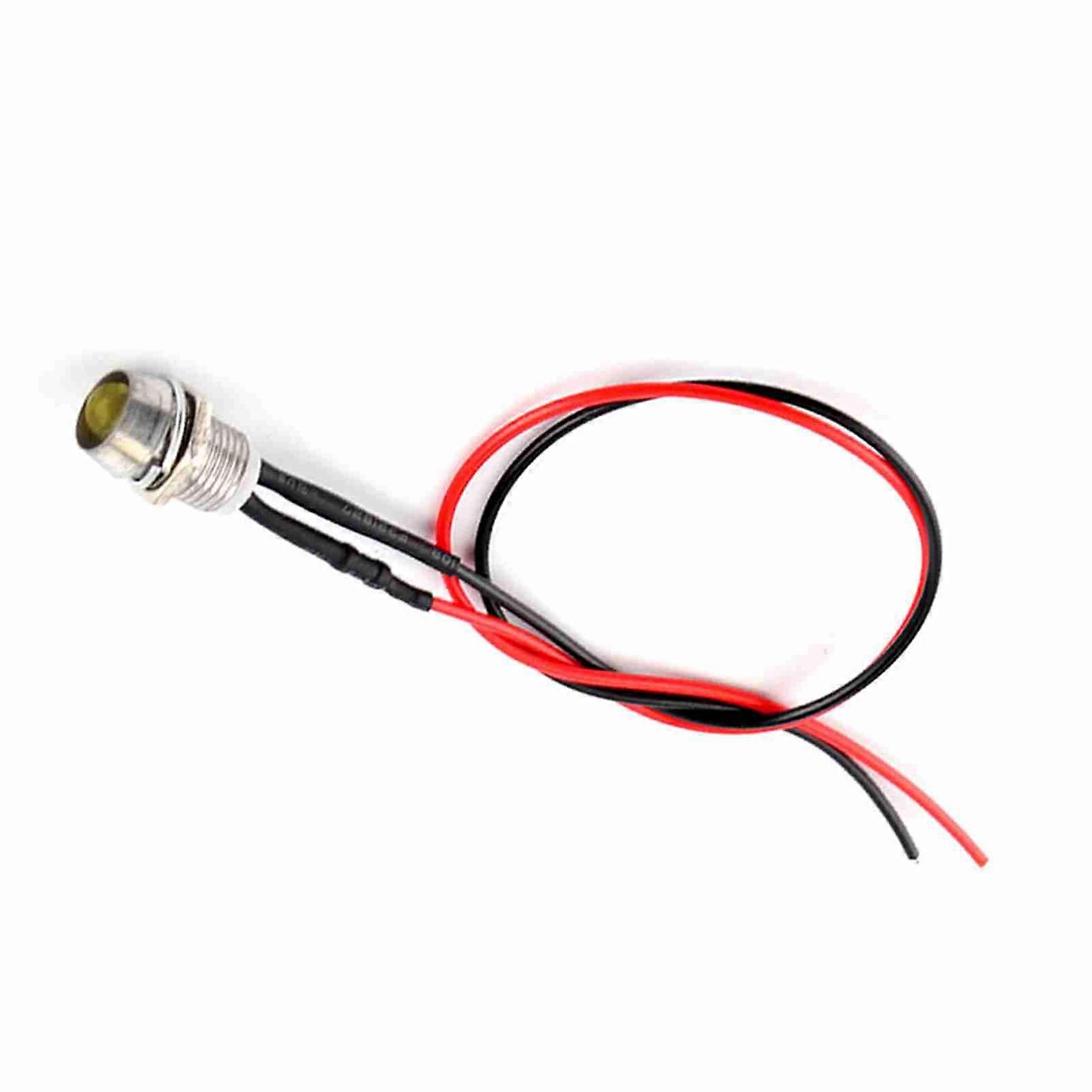 4 Pcs 12v 8mm LED Panel Pilot Dash Warning Light Indicator Lamp Car Van White