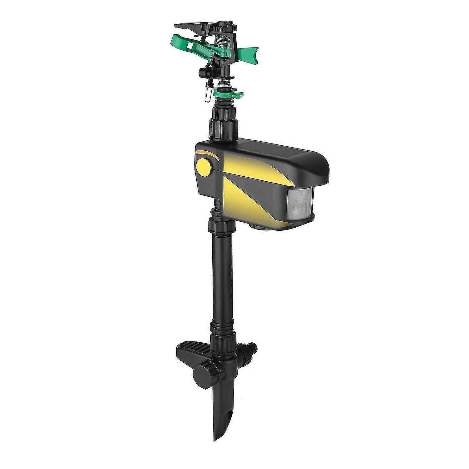 Solar Power Motion Activated Sprinkler Animal Repeller with Adjustable Spray Angle & Spray Range