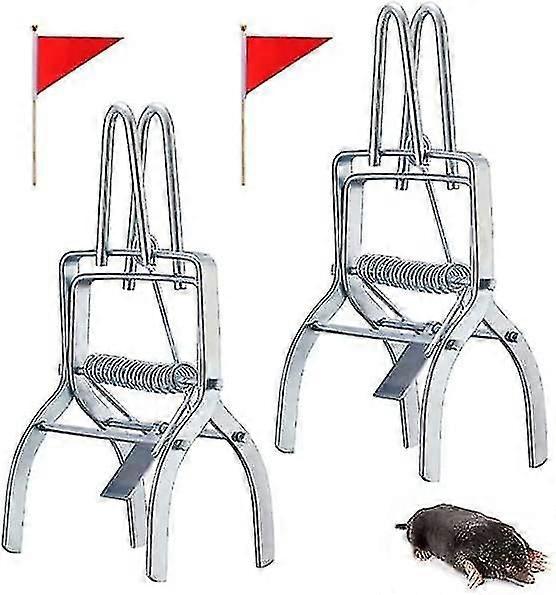 Muldvarpfelle i stål for utendørs - 2-pakning gopherfelle for plenpleie