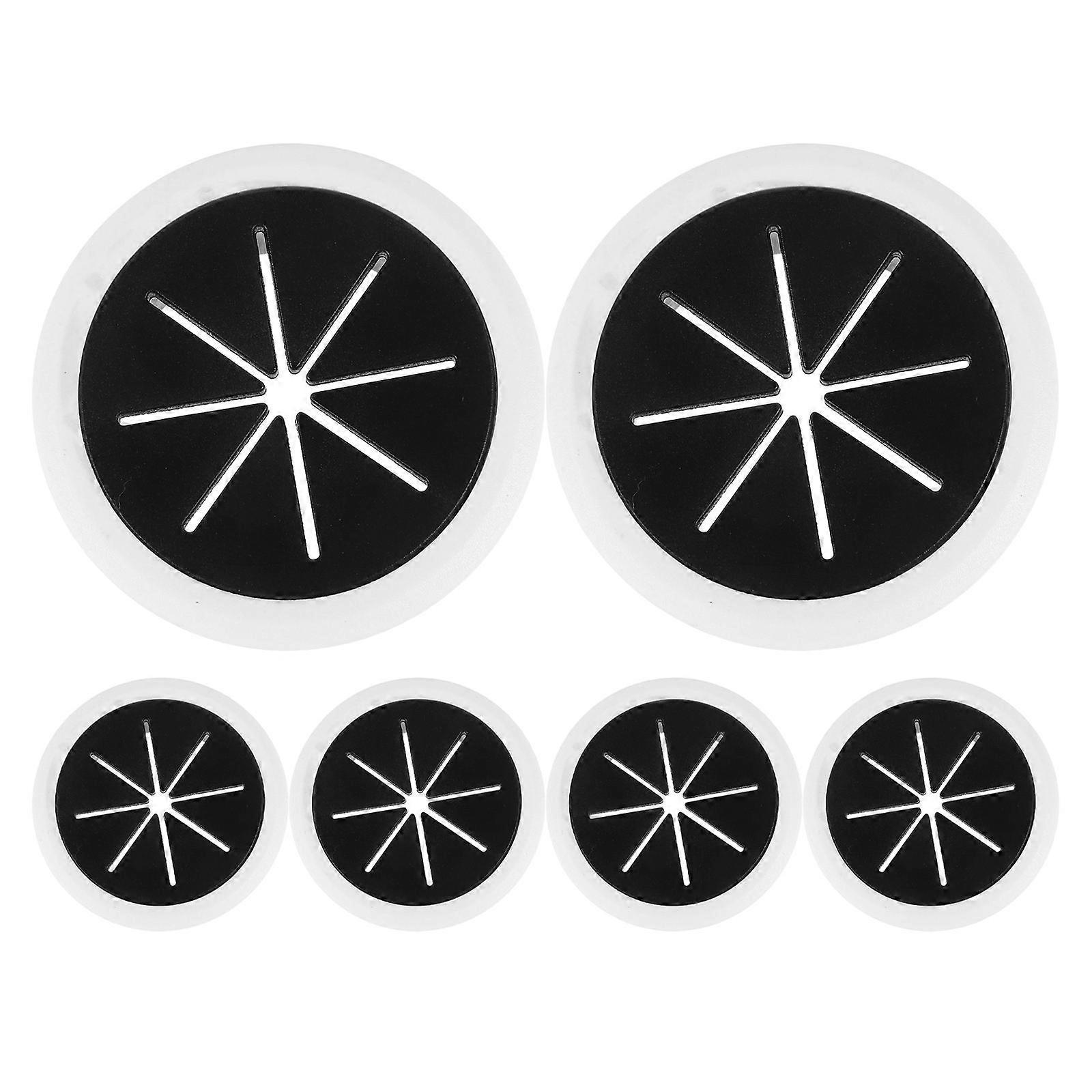 6pcs Round Cord Hole Plugs, Plastic Cable Management Covers for Desktop Wire Organization, Easy Installation, Versatile Design for Efficient Cord