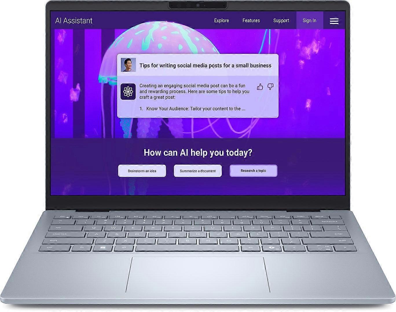 Ordinateur portable Dell 14 Plus Intel Core Ultra 7 256V 35,6 cm (14") 2,5K 16 Go lpddr5x-sdram 1 To SSD Wi-Fi 7 (802.11be) Windows 11 Famille Bleu