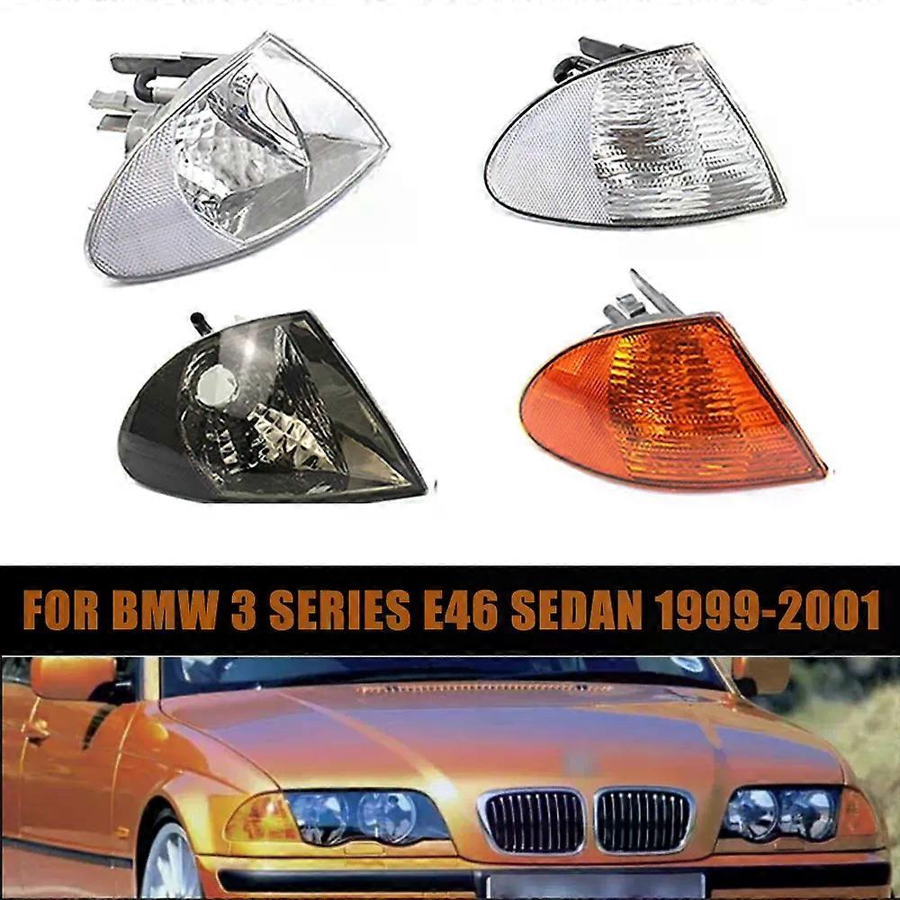 Apply For BMW 3 Series E46 4 Door 1998-2001 Headlight Corner Light with Clear Amber Smoked Lens Turn Signal Lamp Housing Without Bulb
