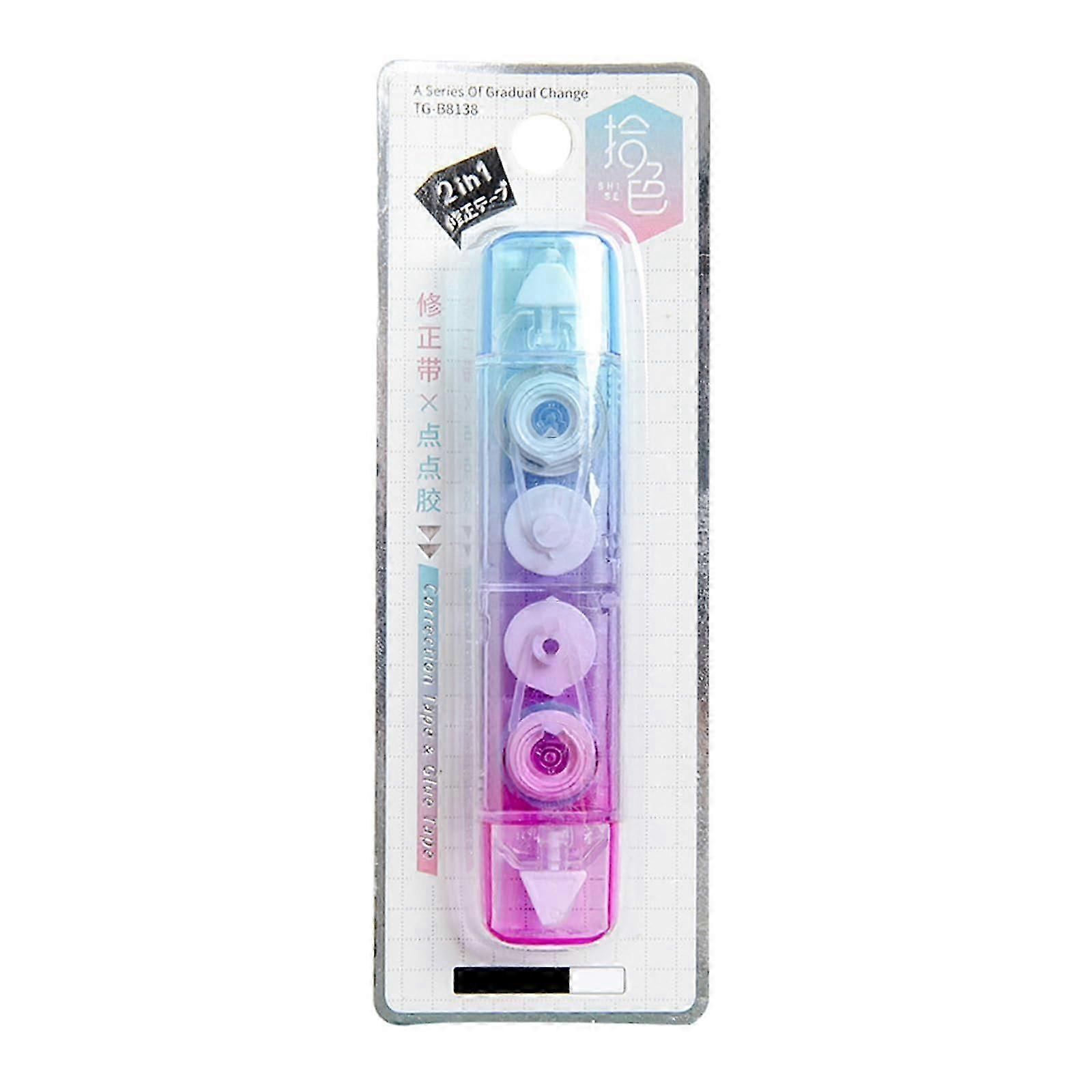 White correction tape with adhesive dots, 2in1 correction tape, clean and easy to use, school and office supplies.