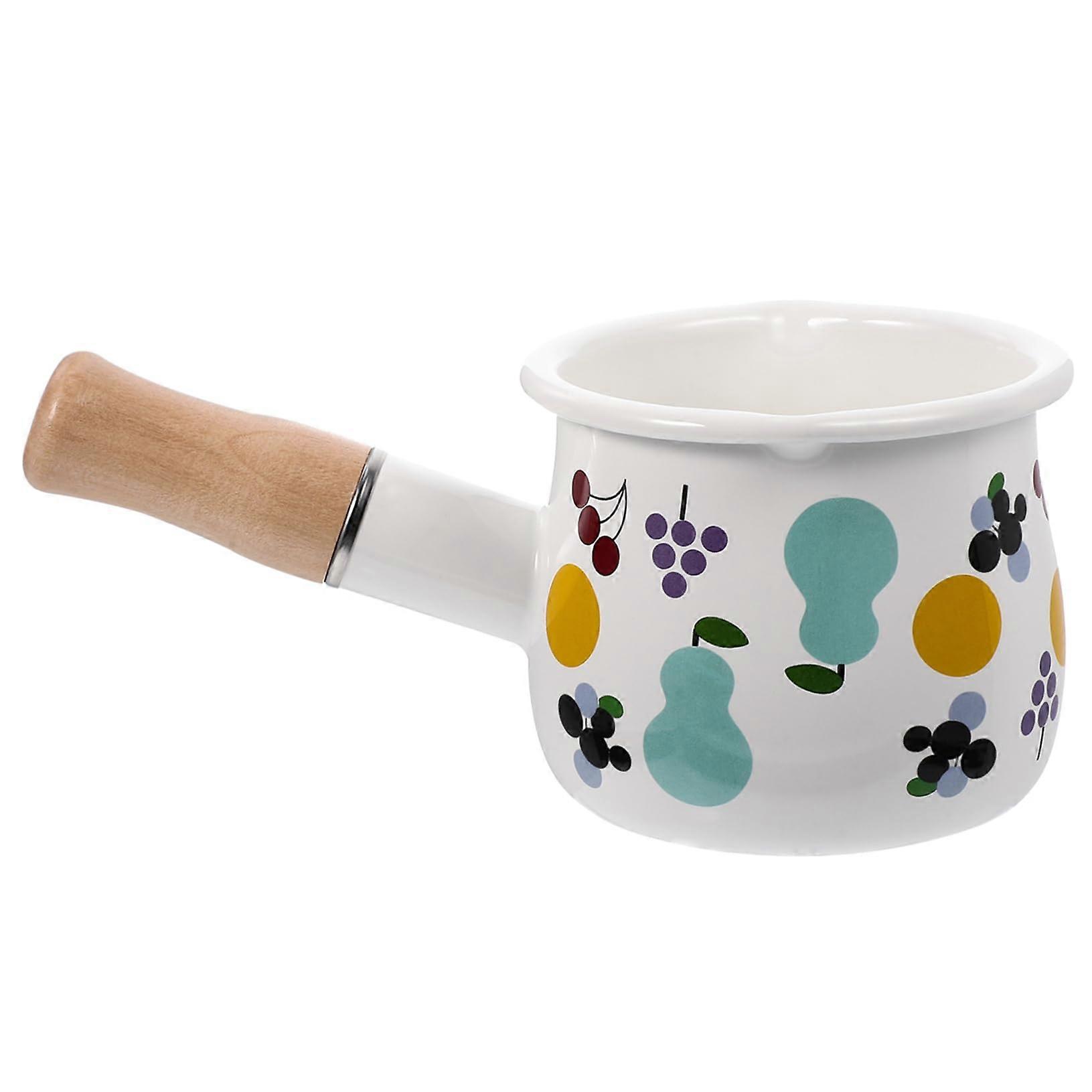 Enamel Sauce Pan Small NonStick Milk Warmer Pot For Kitchen Enamel Pot Random Style