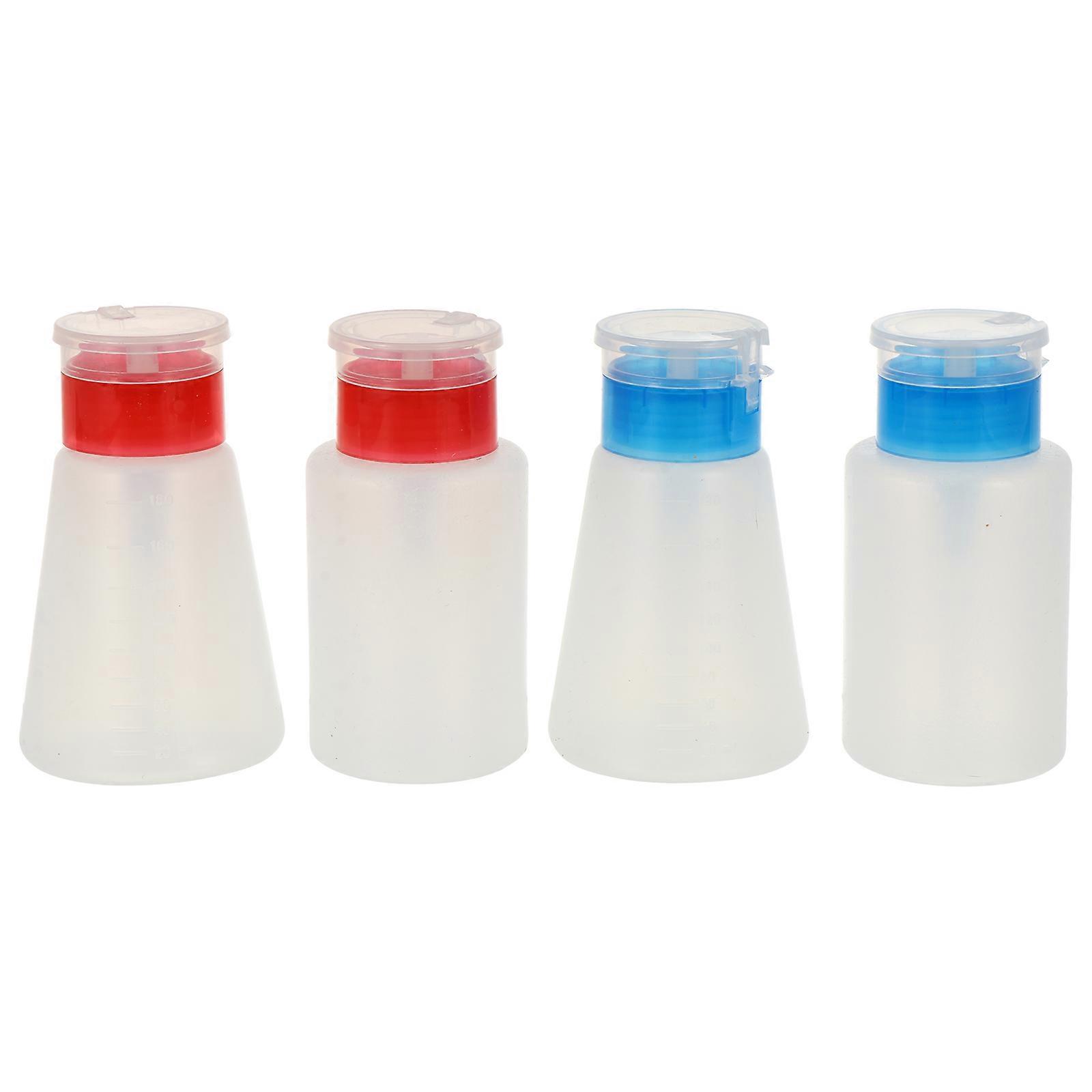 Push Down Pump Dispenser for Storage Holder Transparent Plastic with Dispensing Function 4Pcs