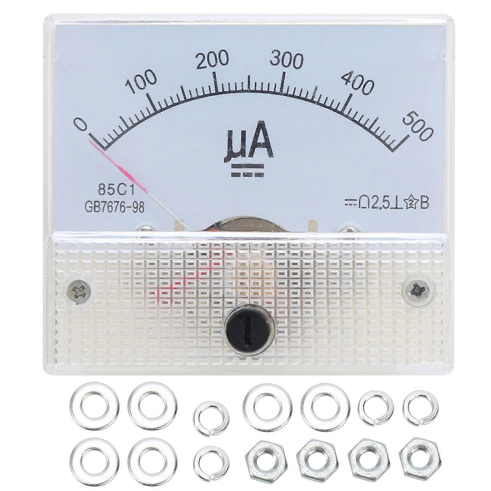 85C1 DC 0~500UA ABS Pointer Ammeter Ampere Meter Panel High Accuracy Current Meter