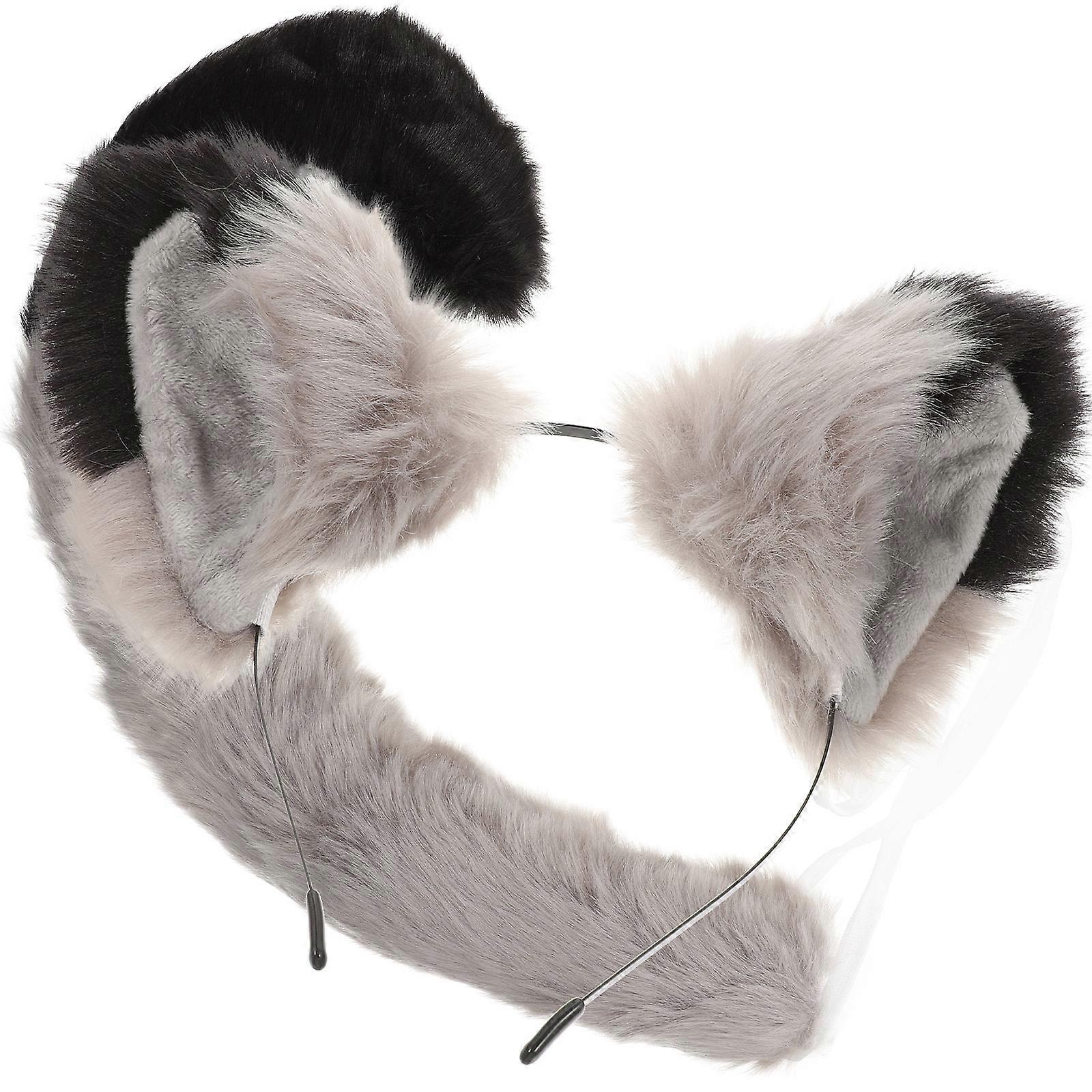 Foxes Ears and Tail Set for Animal Cosplay 2Sets with Headband and Tail