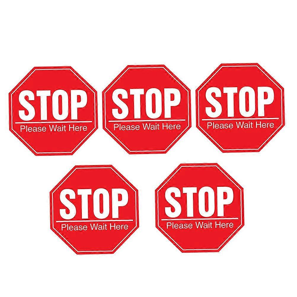 Sign Sticker Public Places Wall Stickers Shopping Mall Pvc Red for Safety Warning 5sheets