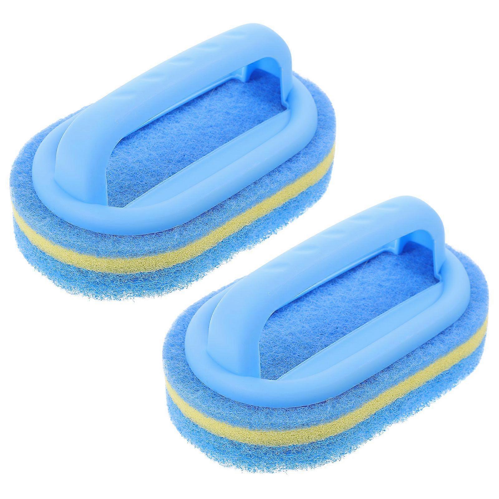 2Pcs Handheld Sponge Brush Cleaning Brush Multi-Function Tile Cleaning Brush Bathtub Sponge Brush