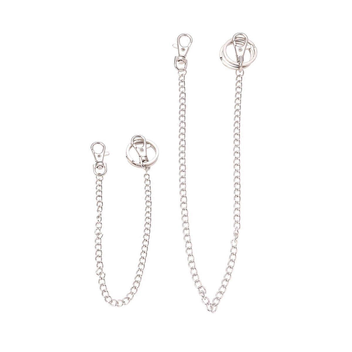 Trousers Chain for Pants Use Metal Jeans Chain 2Pcs Silver Color
