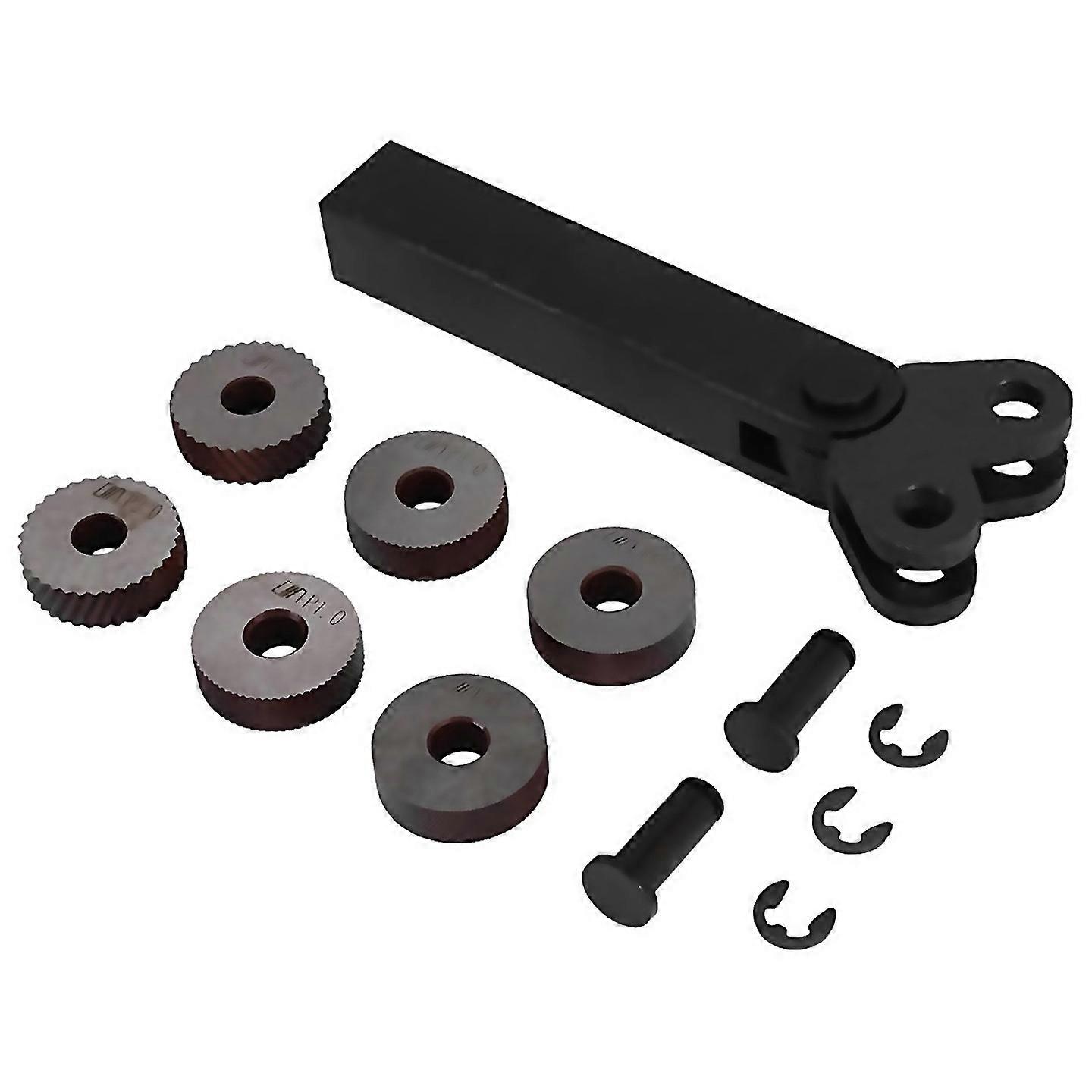 For 7 Pcs Double Wheel Knurling Tool Set 05mm 1mm 2mm Linear Wheel Set Steel Lathe Set Wheel Knurlin