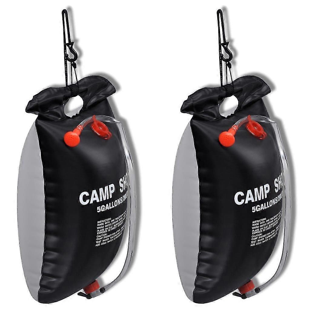 Camp Shower Solar Shower Outdoor Bath 20 L 2 Pcs