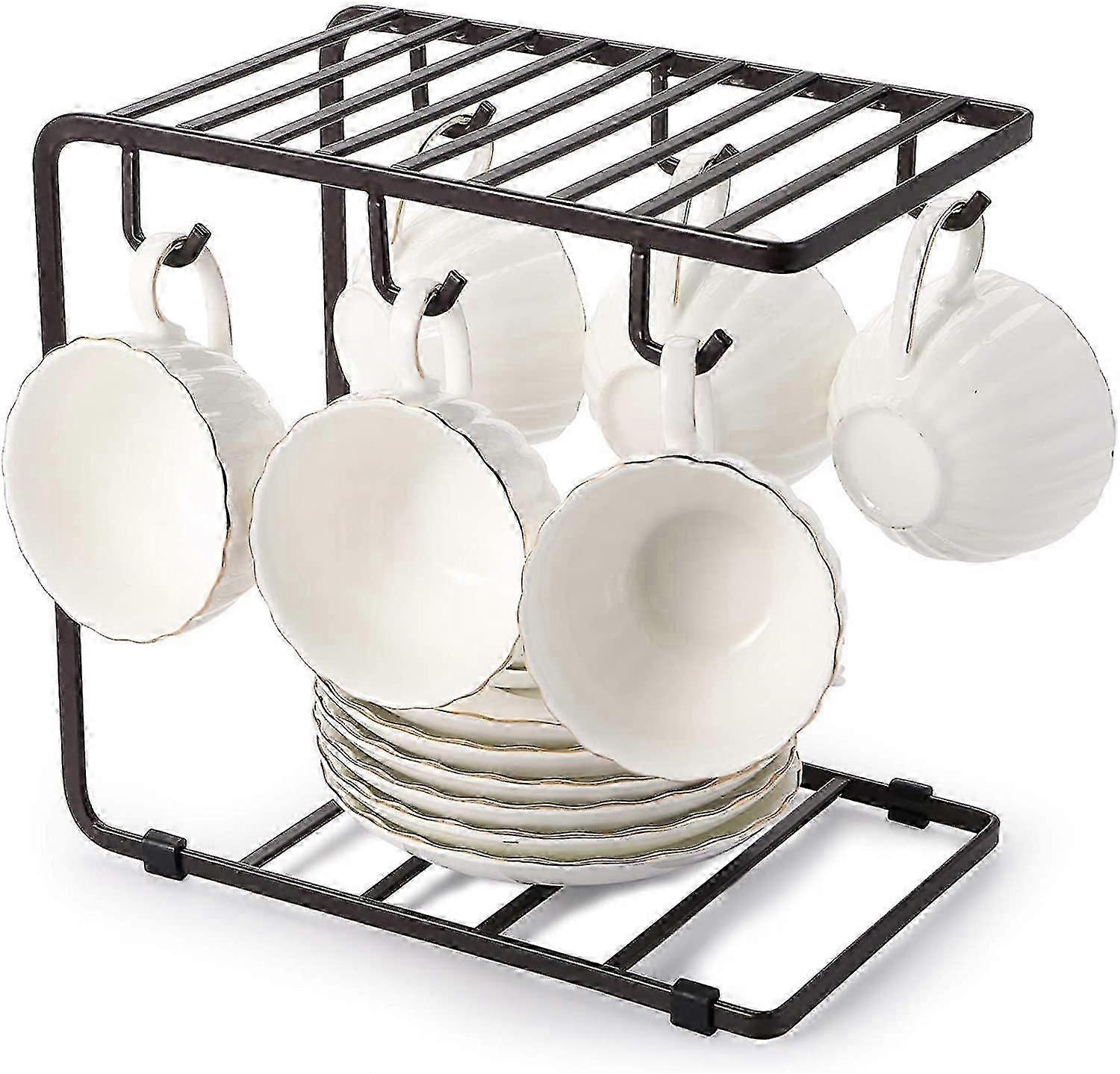 2023 - Metalldraht Baumständer für Tasse, Arbeitsplatte oder Speisekammer Vintage Metall Becher Rack Halter für Counter 6 Haken