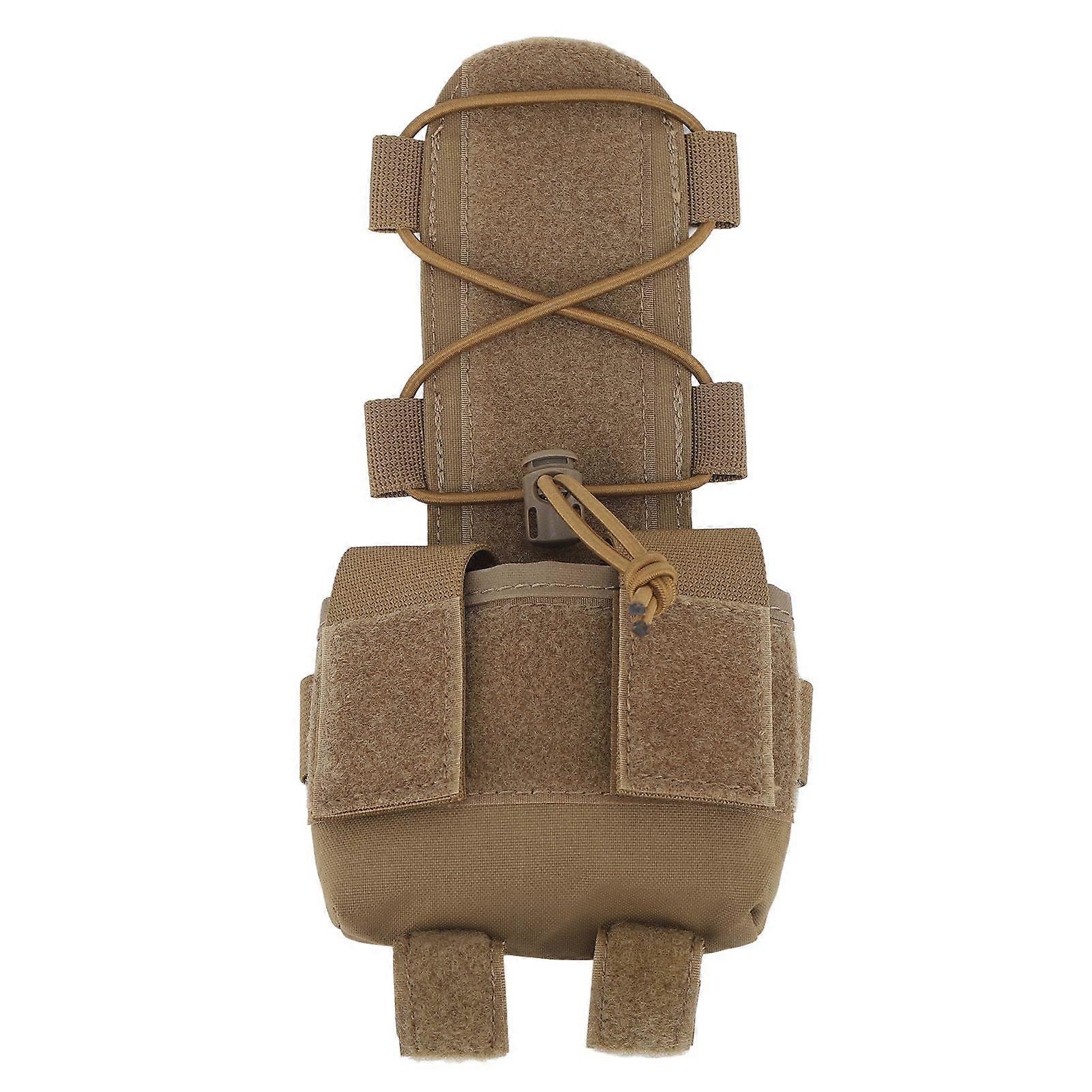 Helmet Battery Night Vision Storage Organizing Pouch Accessory Hoop and Loop Stretch Cord Storage for MK2 Brown