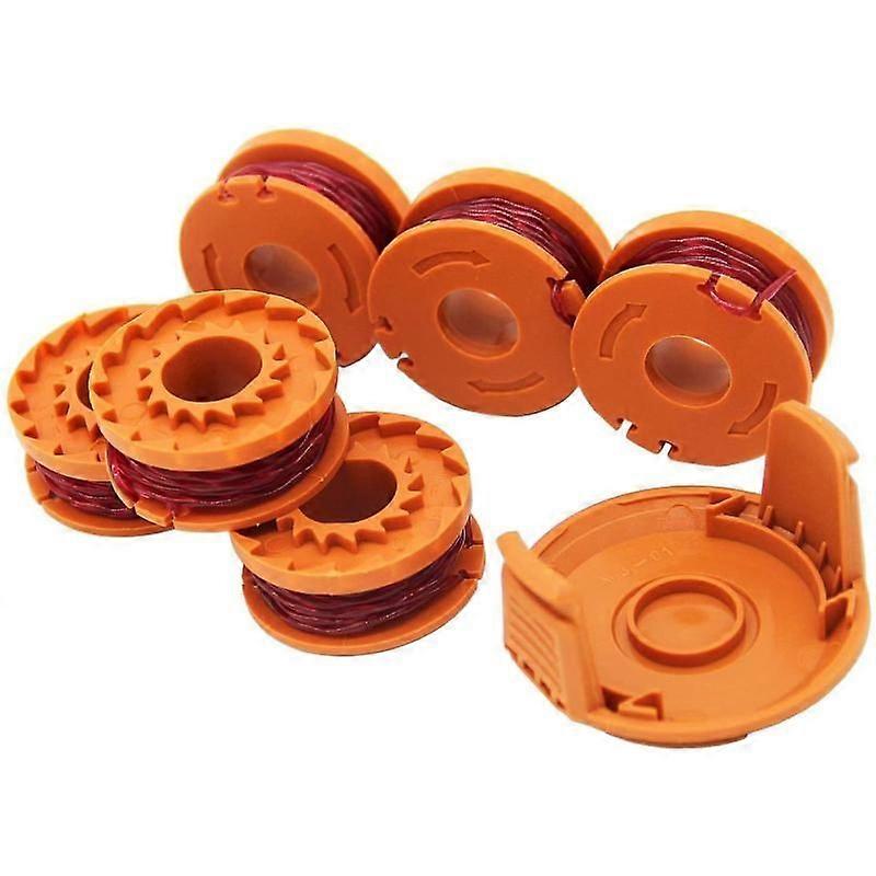 Luxora 6pcs γραμμή χορτοκοπτικών μηχανών για όλα τα χορτοκοπτικά Worx 20v και 1 καπάκι καρουλιών χορτοκοπτικής, συμβατό με Worx Wg180 Wg16