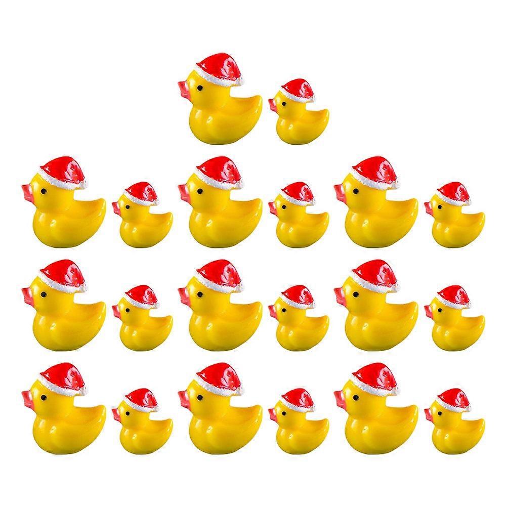 Mini Resin Duck Figurines for Decorative Use 40Pcs Yellow Tiny Ducks