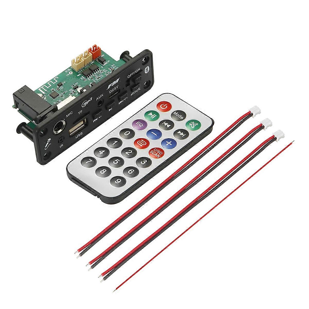 6W Bluetooth Amplifier MP3 Decoder Board Microphone Car Mp3 Player USB Record FM Radio AUX for Speak